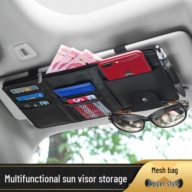 Multi-functional Car Visor Organizer: Card, License & Glasses Holder чёрный
Multi-functional Car Visor Organizer: Card, License & Glasses Holder чёрный