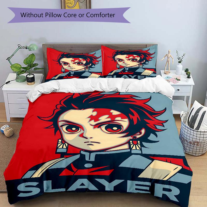 3pcs Slayer Print Cover Set Ultra Soft, Breathable, and Comfortable Bedding with Stylish Design for Bedroom and Guest Room Decor 1 Cover and 2 Ma 135x200cm
3pcs Slayer Print Cover Set Ultra Soft, Breathable, and Comfortable Bedding with Stylish Design for Bedroom and Guest Room Decor 1 Cover and 2 Ma 135x200cm