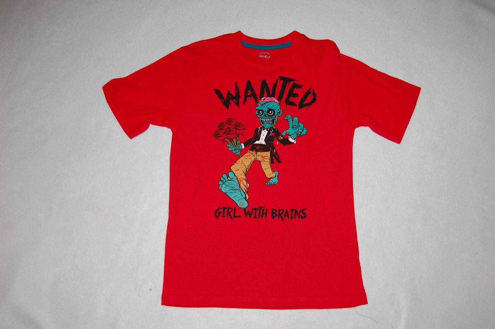 Boys S/S T-Shirt RED Zombie WANTED GIRLS WITH BRAINS Size S 6-7 M 8 L 10-12 110
Boys S/S T-Shirt RED Zombie WANTED GIRLS WITH BRAINS Size S 6-7 M 8 L 10-12 110