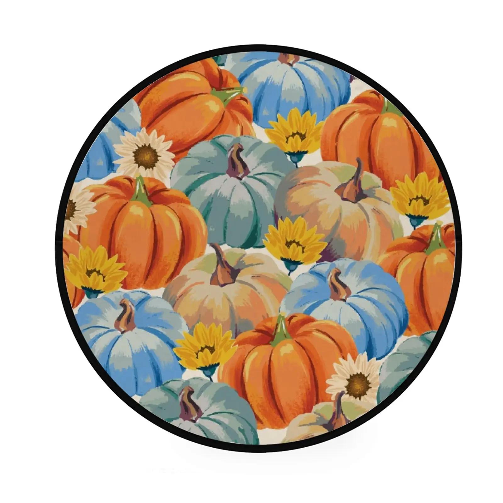 Fall Pumpkin Round Rug for Bedroom Thanksgiving Decor Circle Non Slip Carpet Maple Leaves Floor Mat for Bath Living Room Kitchen 60cm
Fall Pumpkin Round Rug for Bedroom Thanksgiving Decor Circle Non Slip Carpet Maple Leaves Floor Mat for Bath Living Room Kitchen 60cm