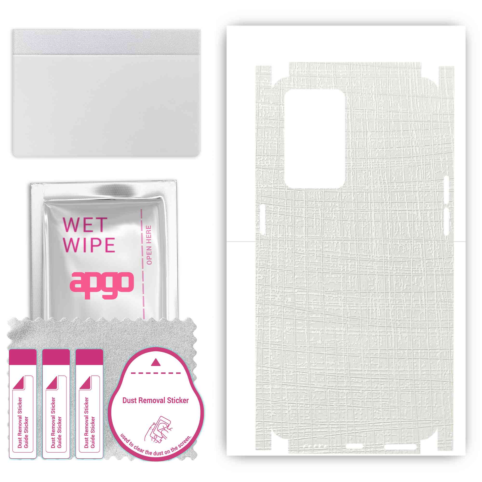 apgo Protective Skin Sticker for the back+sides compatible with Oppo Reno7 PRO, Full Wrap Film, Foil, Vinyl - Pattern White Fabric
apgo Protective Skin Sticker for the back+sides compatible with Oppo Reno7 PRO, Full Wrap Film, Foil, Vinyl - Pattern White Fabric