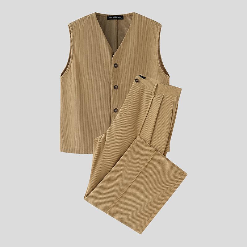 INCERUN Men Autumn Sleeveless Corduroy Waistcoat and Long Suits Pants Outfits Sets 5XL хаки
INCERUN Men Autumn Sleeveless Corduroy Waistcoat and Long Suits Pants Outfits Sets 5XL хаки