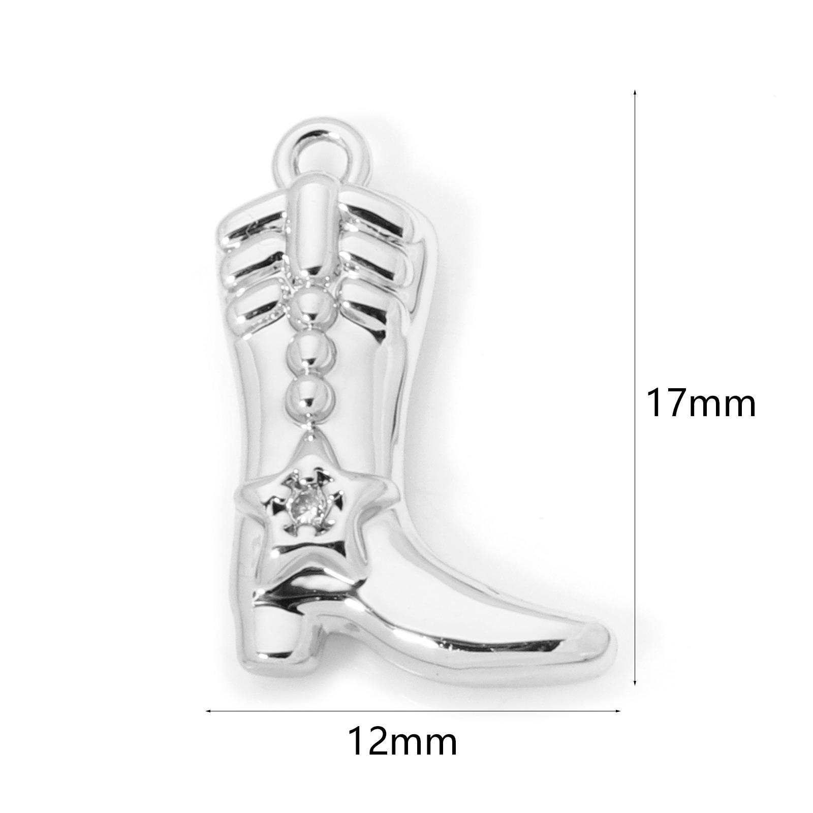2PCs Brass West Cowboy Charms Boots Clear Cubic Zirconia Pendants For DIY Accessories Jewelry Necklace Bracelets Making Supplies
2PCs Brass West Cowboy Charms Boots Clear Cubic Zirconia Pendants For DIY Accessories Jewelry Necklace Bracelets Making Supplies