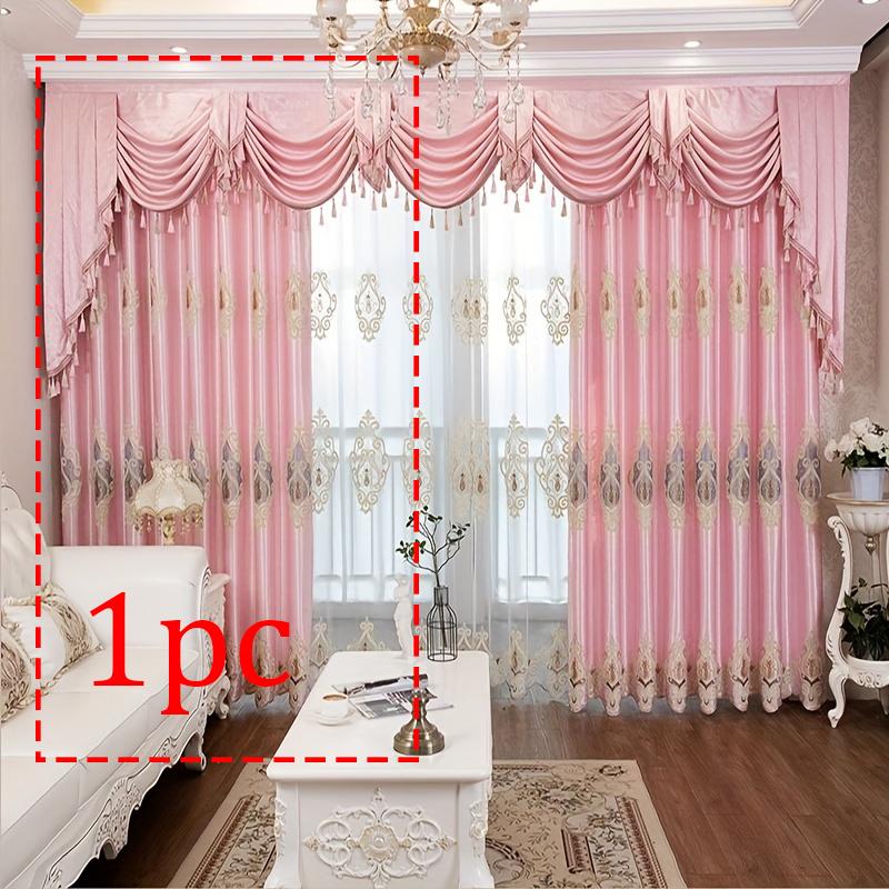 1pc Embroidered Floor-Length Curtains Double-Layer European-Style Living Room & Bedroom Blackout Curtains Sold as a Single Panel 96X200cm 1pc&Grommet Top
1pc Embroidered Floor-Length Curtains Double-Layer European-Style Living Room & Bedroom Blackout Curtains Sold as a Single Panel 96X200cm 1pc&Grommet Top