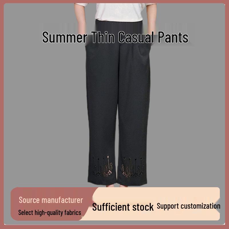 Summer Casual Elastic Waist High-Waist Straight Leg Embroidered Pants for Moms 6XL
Summer Casual Elastic Waist High-Waist Straight Leg Embroidered Pants for Moms 6XL