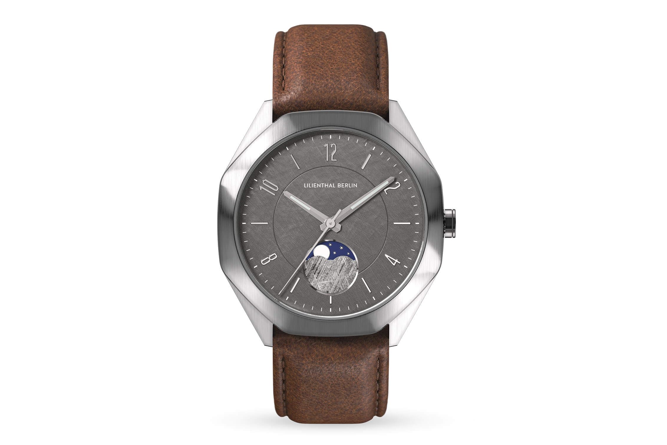 Lilianthal Berlin Brown Moon Phase Made in Men s Watch, Germany, OM3-001-CB047AB сірий колір
Lilianthal Berlin Brown Moon Phase Made in Men s Watch, Germany, OM3-001-CB047AB сірий колір