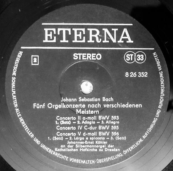 LP Record JOHANN SEBASTIAN BACH JOHANNESERN Bachs Orgelwerke Auf Silbermannorge 826352 ETERNA 1974 Germany Classical Used
LP Record JOHANN SEBASTIAN BACH JOHANNESERN Bachs Orgelwerke Auf Silbermannorge 826352 ETERNA 1974 Germany Classical Used