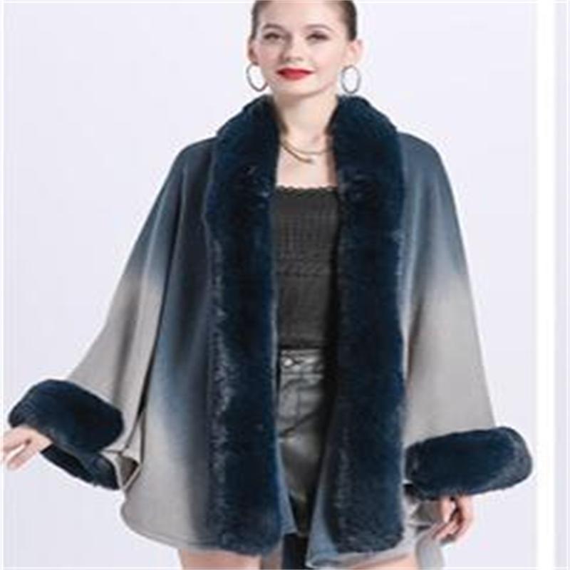 6 цветов, градиентное пончо с длинными рукавами, накидки, женское пальто, зимний плащ с большим маятниковым воротником из искусственного кроличьего меха, кардиган, свободное пальто One Size темно-синий
6 цветов, градиентное пончо с длинными рукавами, накидки, женское пальто, зимний плащ с большим маятниковым воротником из искусственного кроличьего меха, кардиган, свободное пальто One Size темно-синий
