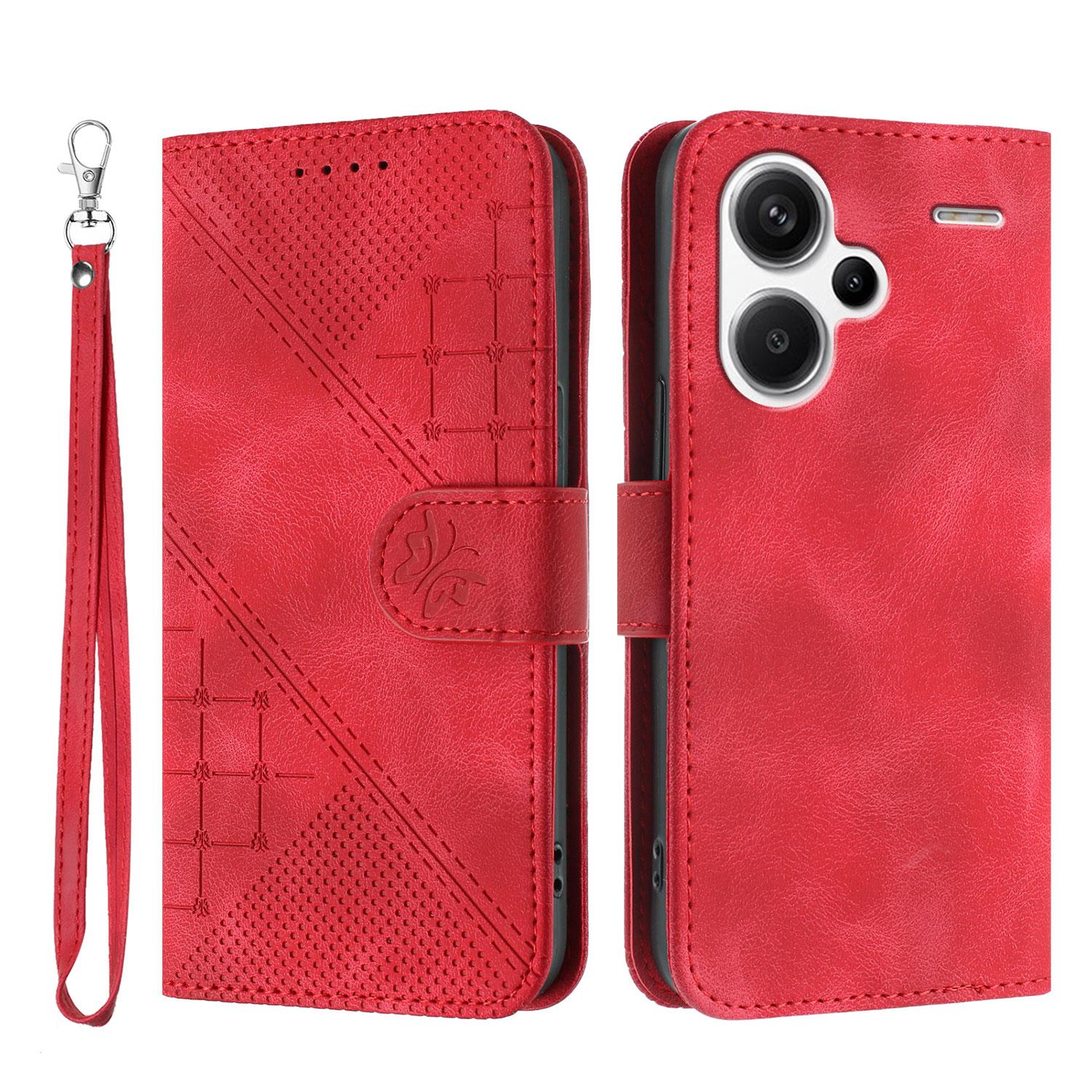 Для Xiaomi Redmi Note 13 Pro+ 5G Шкіряний чохол-гаманець з тисненням метелика та квітки, чохол для телефону зі шнурком Red
Для Xiaomi Redmi Note 13 Pro+ 5G Шкіряний чохол-гаманець з тисненням метелика та квітки, чохол для телефону зі шнурком Red