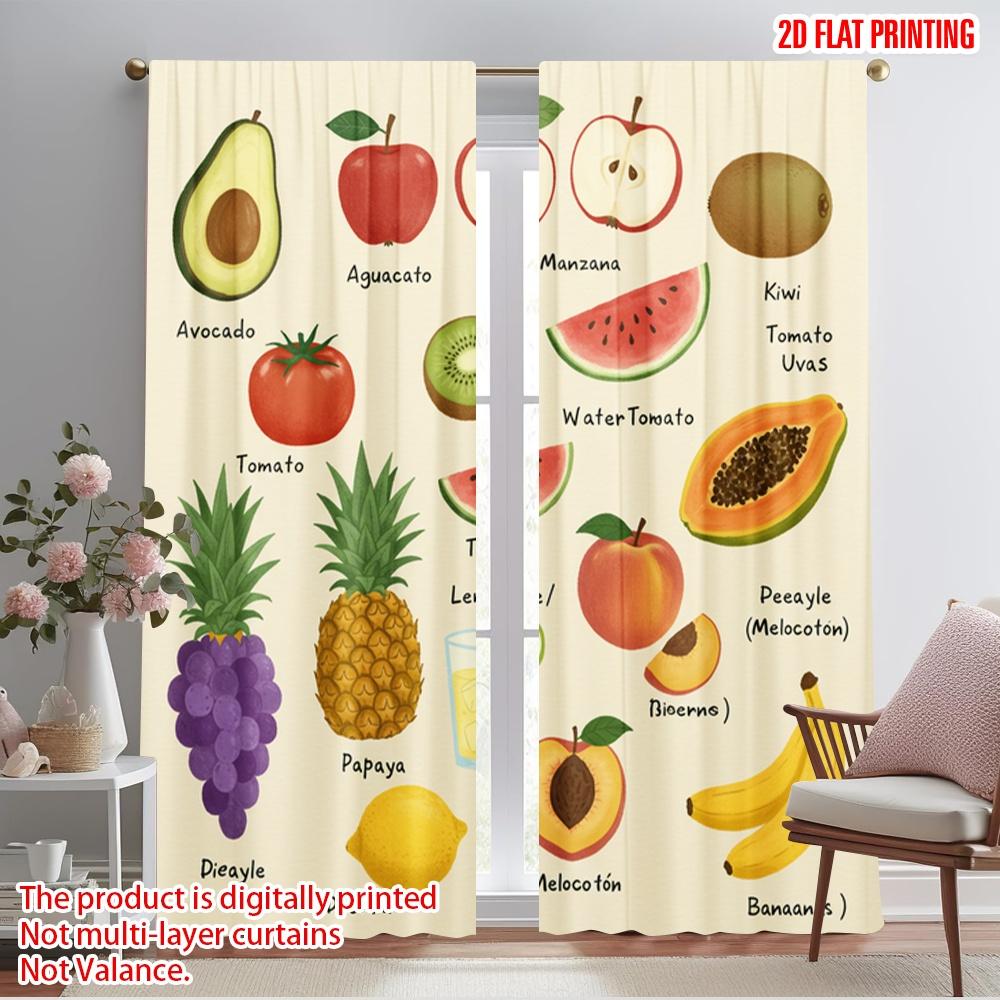 2pcs 2D flat printing Drapes Fresh Fruit Illustration Polyester Without Electricity Seasonal Party & Holiday Decor Use for All 52.50×116.00 CM 2pcs
2pcs 2D flat printing Drapes Fresh Fruit Illustration Polyester Without Electricity Seasonal Party & Holiday Decor Use for All 52.50×116.00 CM 2pcs