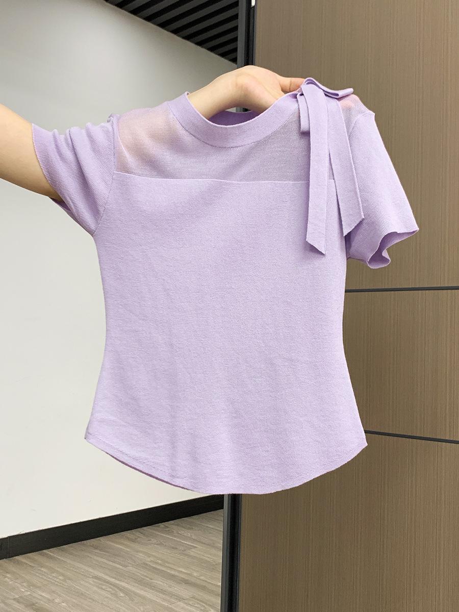 Pure desire semi-transparent design sense round neck lace-up short-sleeved knitted sweater women s summer new small slim soft waxy top one size fits all
Pure desire semi-transparent design sense round neck lace-up short-sleeved knitted sweater women s summer new small slim soft waxy top one size fits all
