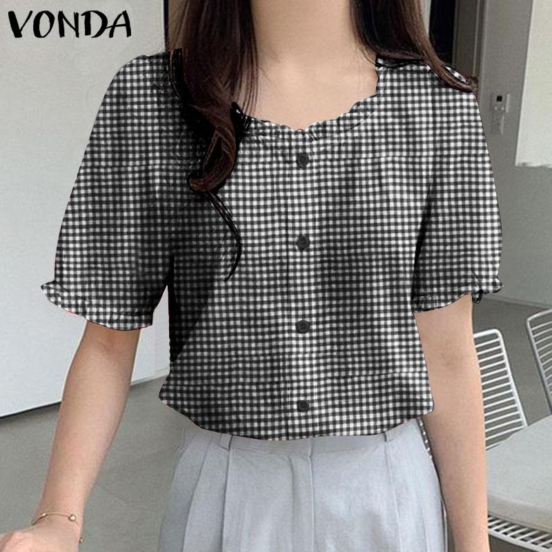 VONDA Женские летние кружевные блузки с круглым вырезом и коротким рукавом в клетку 3XL чёрный
VONDA Женские летние кружевные блузки с круглым вырезом и коротким рукавом в клетку 3XL чёрный
