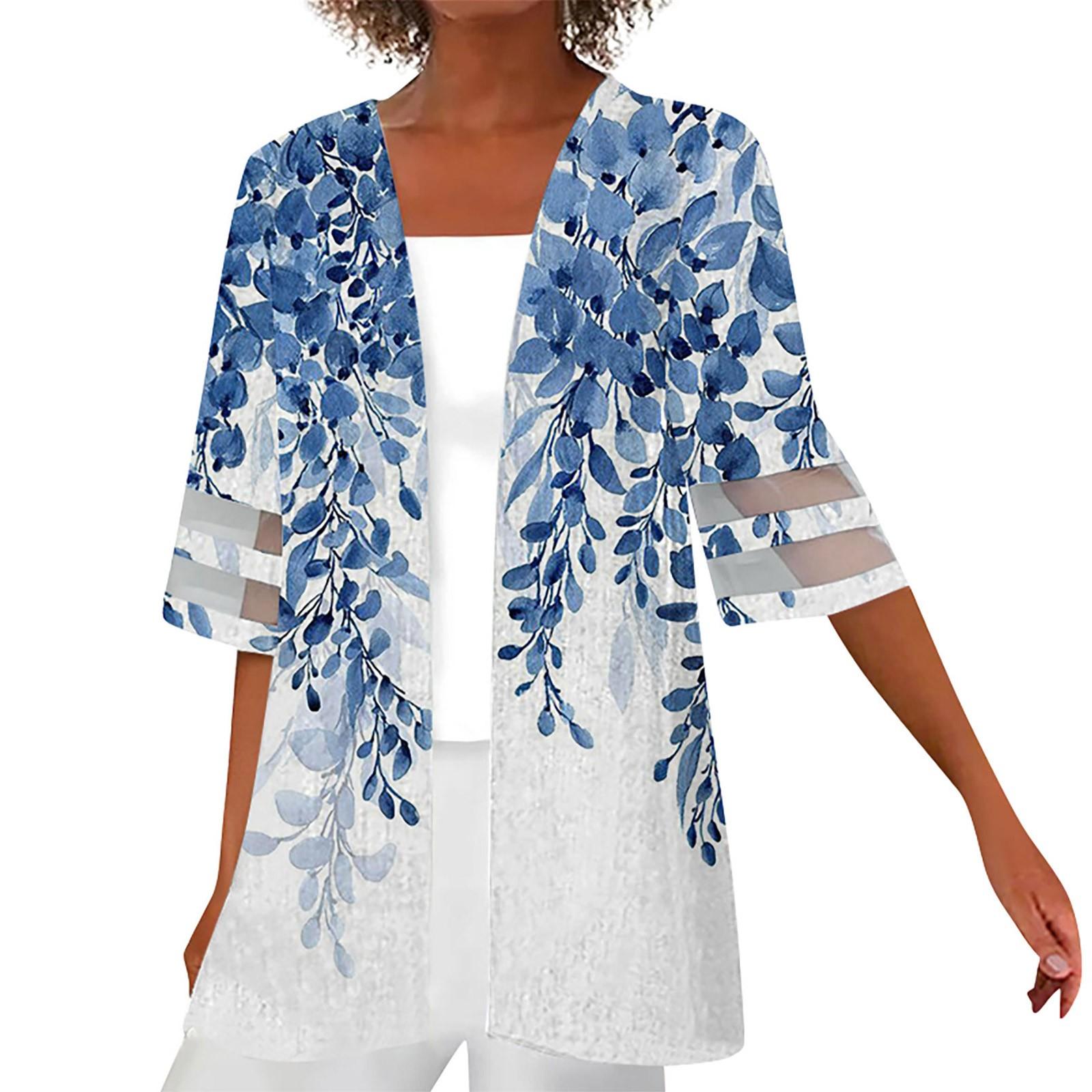 Women s Shirt Blouse Outerwear Print Half Length Sleeve Casual Holiday Basic Lace Tops S синий
Women s Shirt Blouse Outerwear Print Half Length Sleeve Casual Holiday Basic Lace Tops S синий
