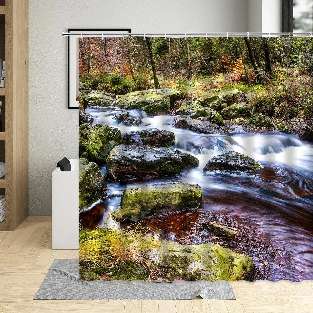 Forest Creek Mountain Water Shower Curtain Mountains Rock Natural Landscape Pattern Bathroom Screens Home Waterproof With Hooks W60H190(CM)-1 Pcs
Forest Creek Mountain Water Shower Curtain Mountains Rock Natural Landscape Pattern Bathroom Screens Home Waterproof With Hooks W60H190(CM)-1 Pcs