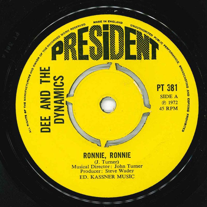 7-дюймовая пластинка DEE & THE DYNAMICS - Ronnie, Ronnie PT381 President Recor 1972 UK Поп Б/У
7-дюймовая пластинка DEE & THE DYNAMICS - Ronnie, Ronnie PT381 President Recor 1972 UK Поп Б/У