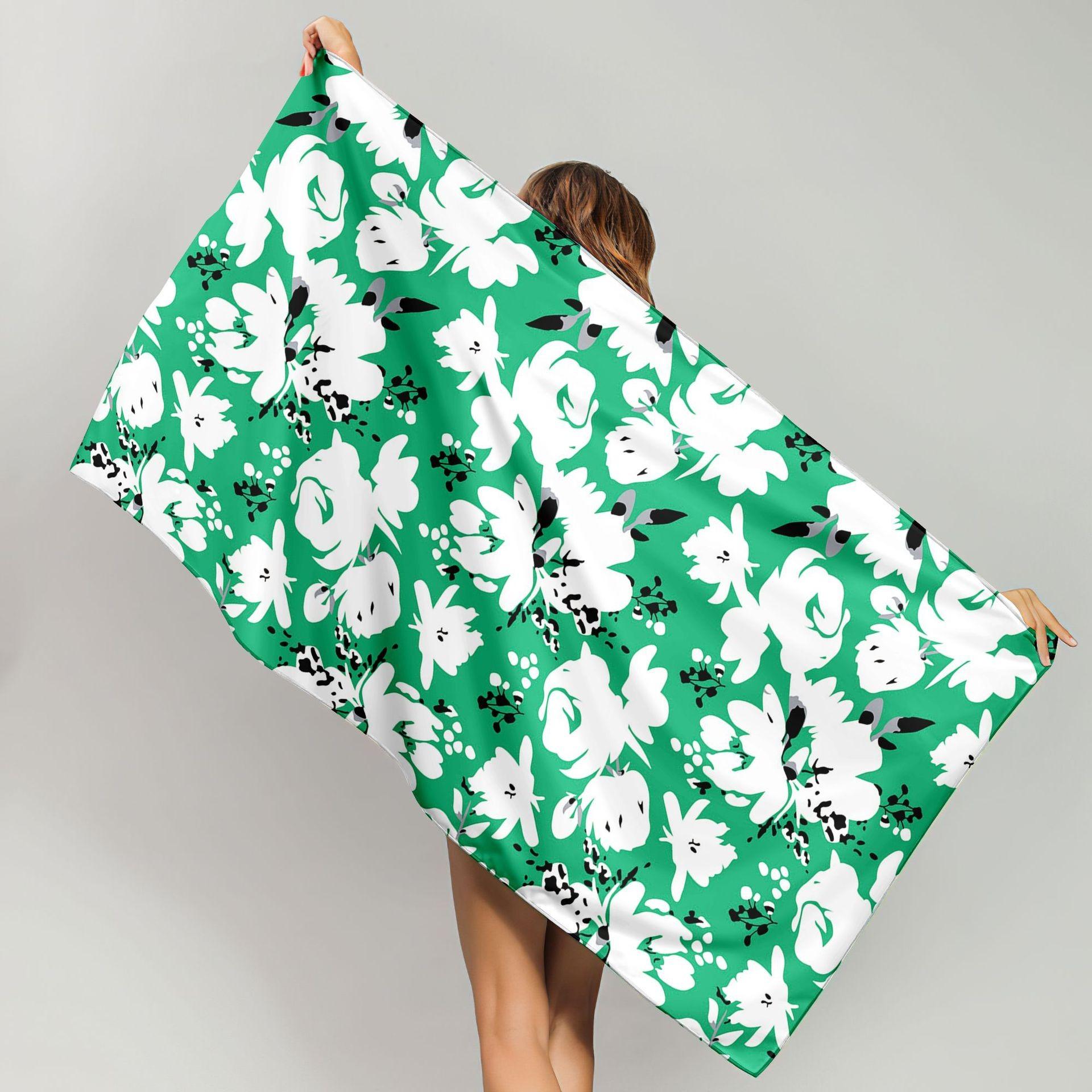 Elegant Green White Floral Beach Towel Polyester Quick Dry Sand Free Swimming Bath Towel For Women Summer Pool Vacation Travel W30*H60(CM)
Elegant Green White Floral Beach Towel Polyester Quick Dry Sand Free Swimming Bath Towel For Women Summer Pool Vacation Travel W30*H60(CM)