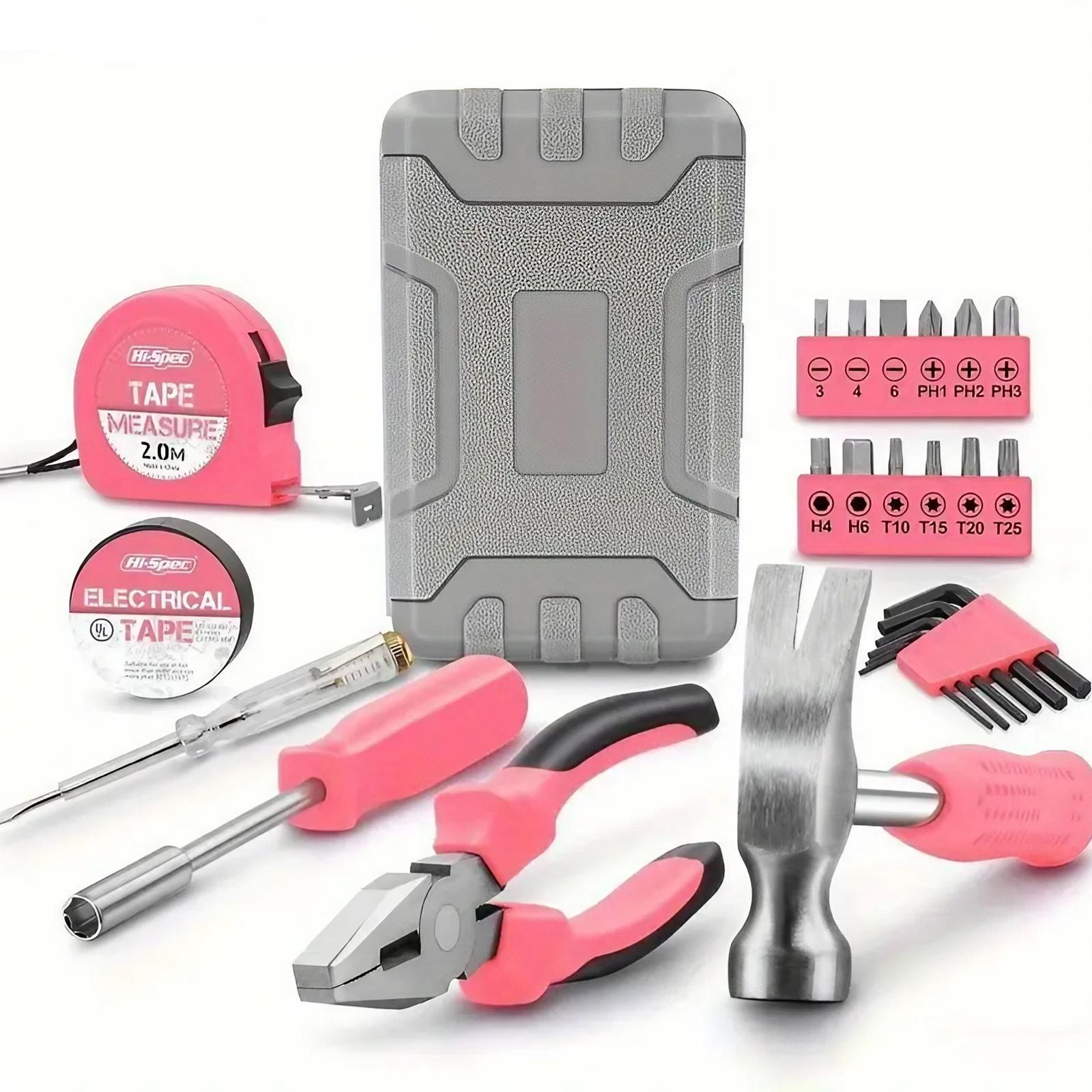 24Pcs Portable Tool Set with Pliers Wrench Hammer Durable Mini Organizer Toolbox for DIY Home Repair Gifts рожевий
24Pcs Portable Tool Set with Pliers Wrench Hammer Durable Mini Organizer Toolbox for DIY Home Repair Gifts рожевий
