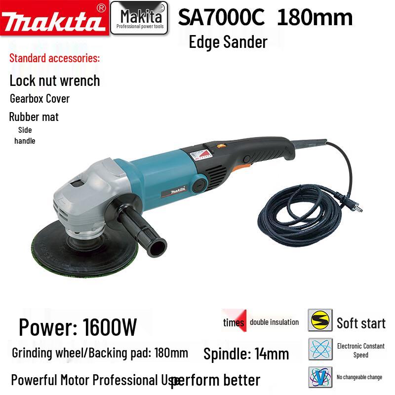 Makita SA7000C 180mm Angle Polisher CN plug (adapter included)
Makita SA7000C 180mm Angle Polisher CN plug (adapter included)