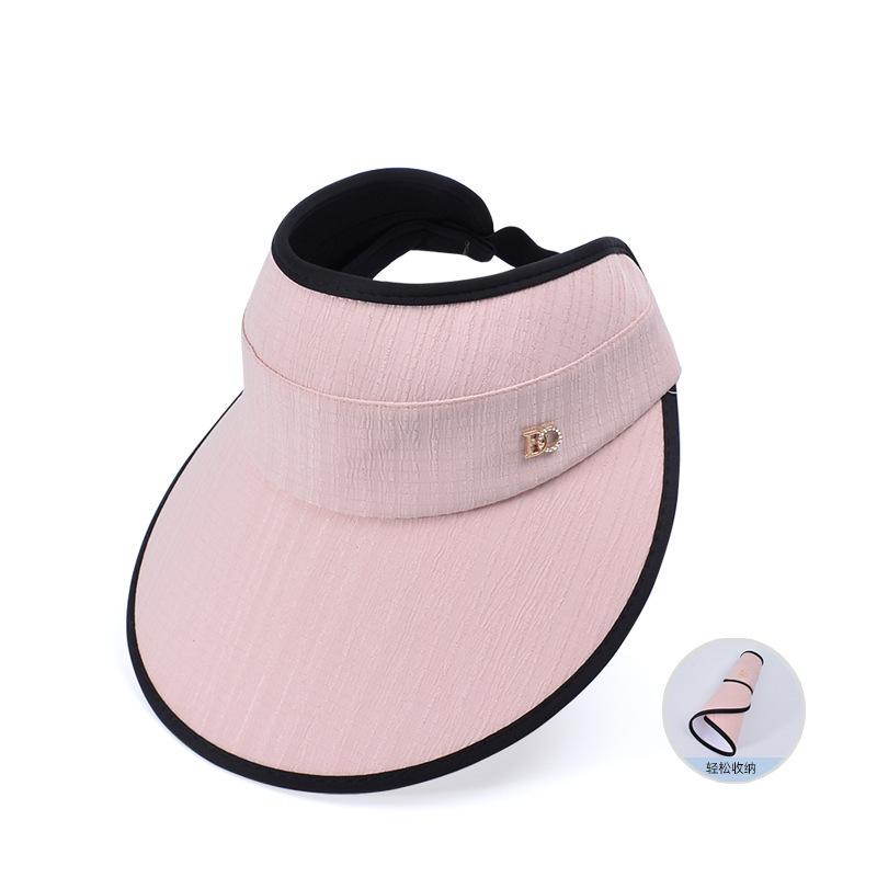 Шляпа женская корейская версия пустая верхняя часть с буквой большая широкая поля закрывающая лицо солнцезащитная шляпа весна и лето универсальная защита от солнца солнцезащитная шляпа Adjustable 56-60CM (can be stored)