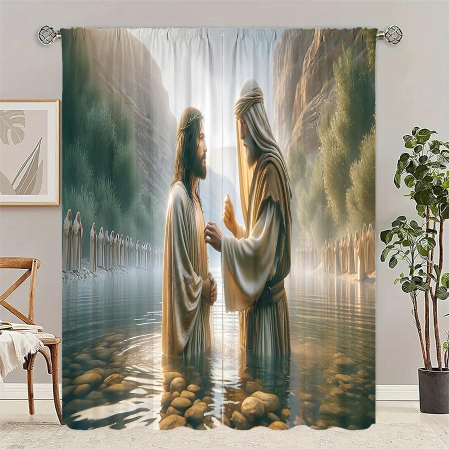 Conversation By River Print Curtains Suitable Bedroom Living Room Kitchen Decoration Home Window Decor Set Of 2 Made Polyester Area W100*H70(CM)-Hooks&1PCS
Conversation By River Print Curtains Suitable Bedroom Living Room Kitchen Decoration Home Window Decor Set Of 2 Made Polyester Area W100*H70(CM)-Hooks&1PCS