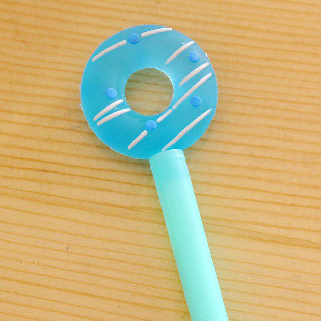 Гелевая ручка Kawaii Donuts 0,38 мм, милые школьные ручки ярких цветов для детей, подарок для письма, корейские канцелярские принадлежности синий