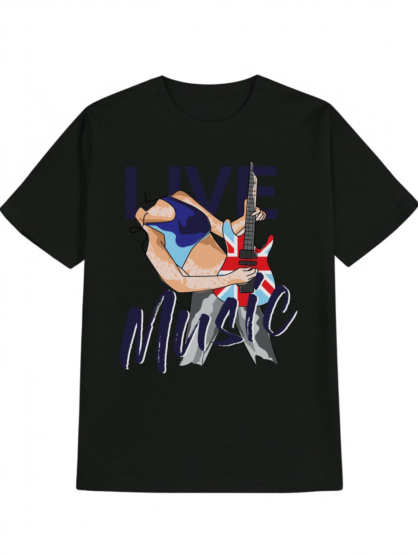 Casual Graphic T-shirt - LIVE Music Print with Guitar & Union Jack Design XXXXL
Casual Graphic T-shirt - LIVE Music Print with Guitar & Union Jack Design XXXXL