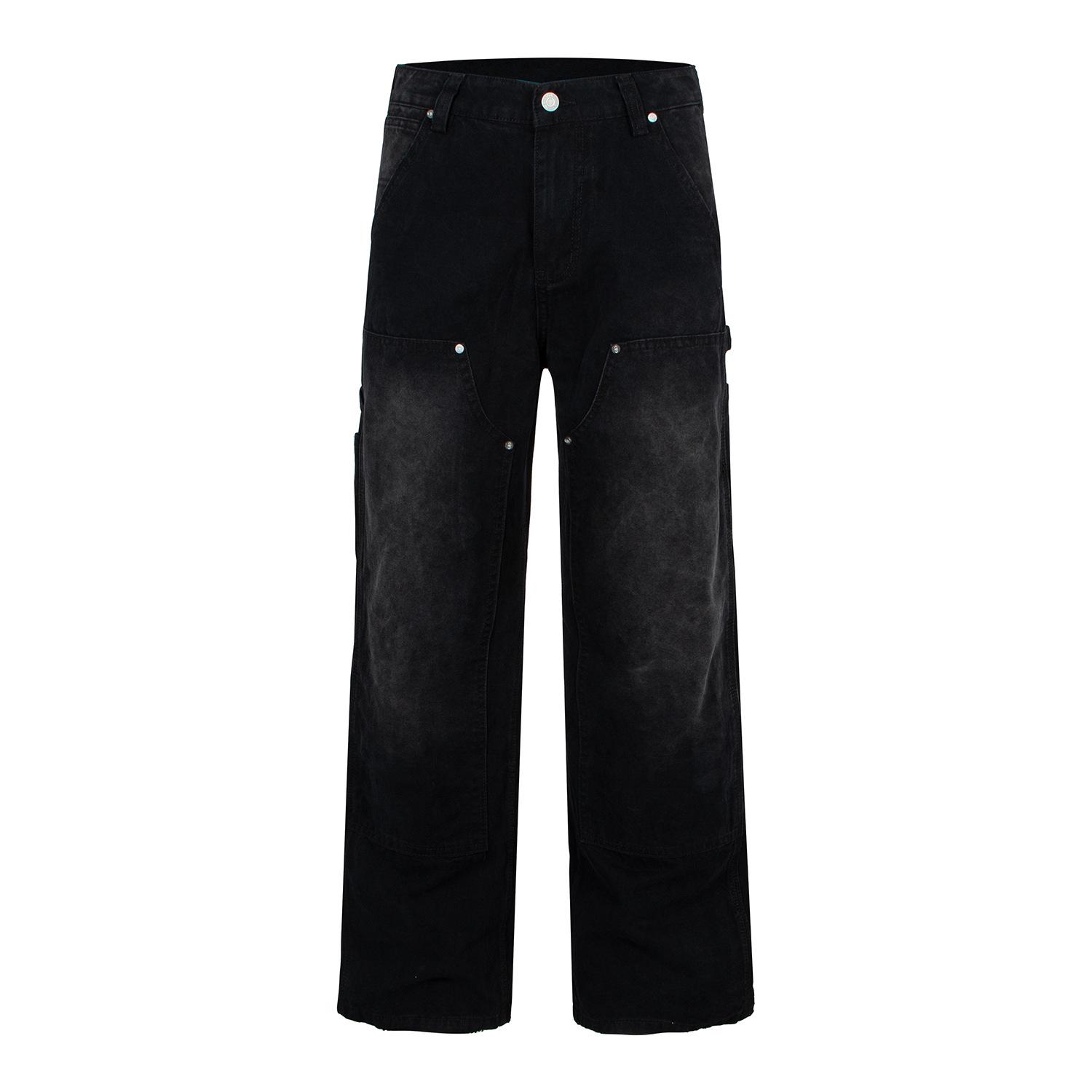 American Retro Unisex Patchwork Lumberjack Pants with Rivet Detail - Loose Straight-Leg Medium чорний
American Retro Unisex Patchwork Lumberjack Pants with Rivet Detail - Loose Straight-Leg Medium чорний