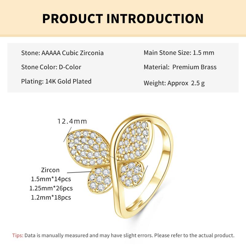 Rrjzz Luxury Micro-pave Cubic Zirconia Women Butterfly Engagement Ring 14K Plated CZ Diamond Band Ring Birthday Jewelry Gifts 10
Rrjzz Luxury Micro-pave Cubic Zirconia Women Butterfly Engagement Ring 14K Plated CZ Diamond Band Ring Birthday Jewelry Gifts 10