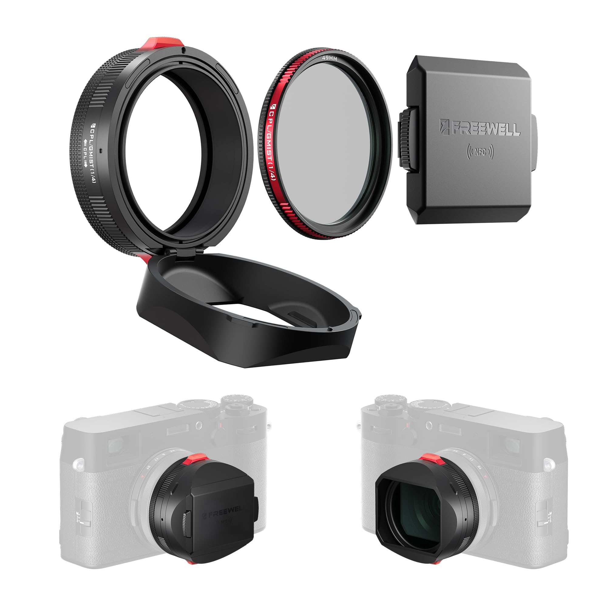Freewell Integrated Filter Lens Hood with Hybrid CPL and Black Mist Filter for FUJI X100VI X100V X100 X100S X100F Black X100T, (FW-FU-XBR)
Freewell Integrated Filter Lens Hood with Hybrid CPL and Black Mist Filter for FUJI X100VI X100V X100 X100S X100F Black X100T, (FW-FU-XBR)