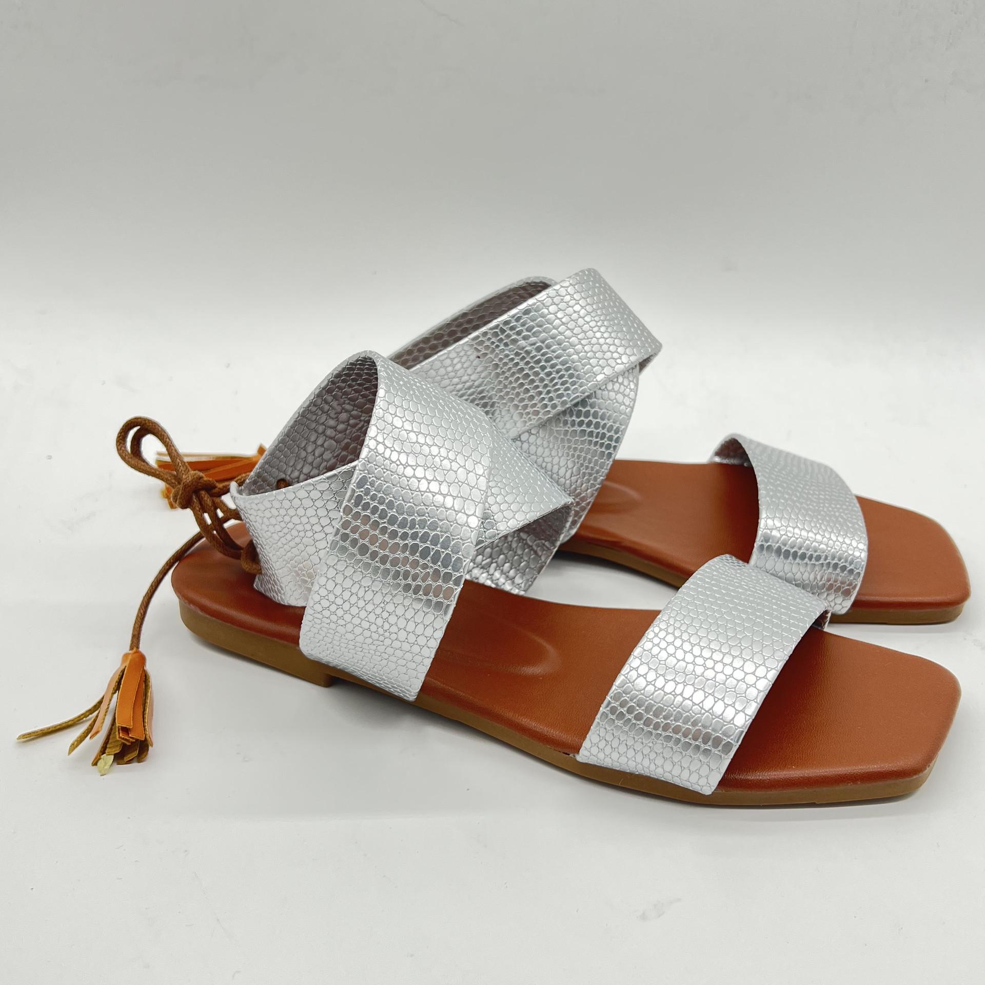 Літо 2024 нові сандалі-гладіатори на плоскій підошві з ремінцями, бахромою та квадратним носком, з відкритим носком, римські сандалі великих розмірів для жінок 43 срібний
Літо 2024 нові сандалі-гладіатори на плоскій підошві з ремінцями, бахромою та квадратним носком, з відкритим носком, римські сандалі великих розмірів для жінок 43 срібний