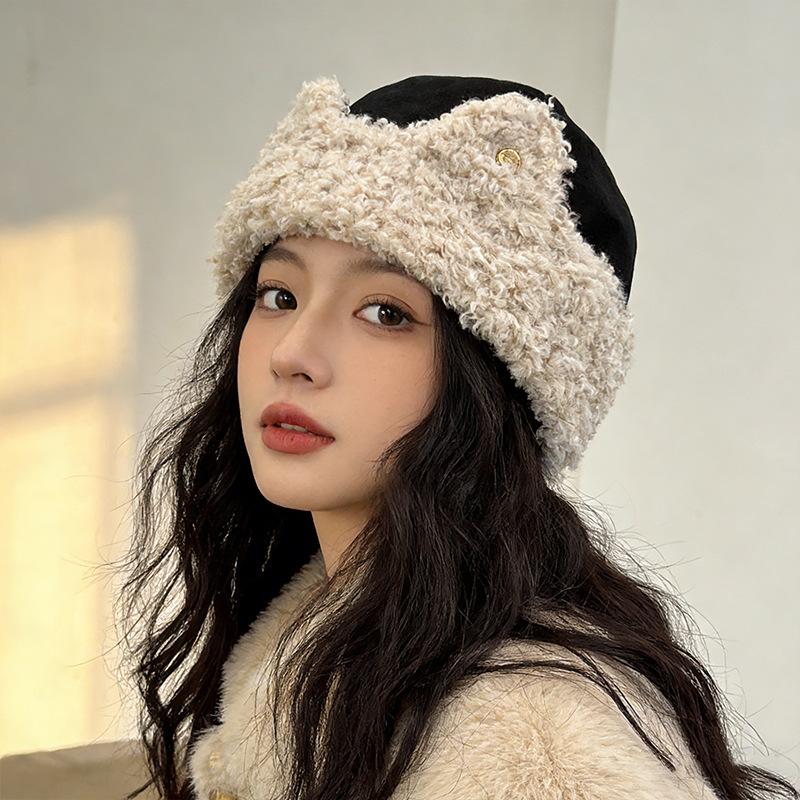 Winter new velvet bag head hat warm plush hat showing face small versatile cold hat tide M(56-58cm) чёрный
Winter new velvet bag head hat warm plush hat showing face small versatile cold hat tide M(56-58cm) чёрный