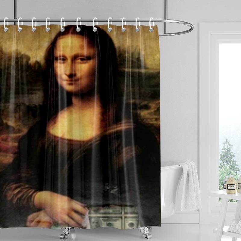Mona Lisa Bubblegum Shower Curtain - Classic Portrait With Pink Bubble, Black & White Art Parody, Waterproof Bath Decor W60H190(CM)-1 Pcs
Mona Lisa Bubblegum Shower Curtain - Classic Portrait With Pink Bubble, Black & White Art Parody, Waterproof Bath Decor W60H190(CM)-1 Pcs