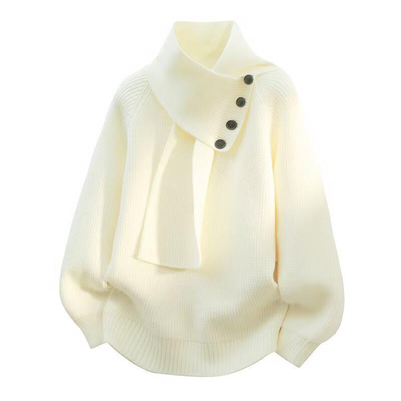European-Style Large Neck Warmer Knit Sweater with Buttons for Autumn Winter One Size 85-130 kg білий
European-Style Large Neck Warmer Knit Sweater with Buttons for Autumn Winter One Size 85-130 kg білий