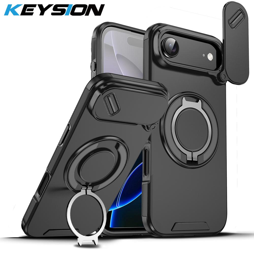 KEYSION Чехол для телефона с вращающимся на 360° кольцом-подставкой для iPhone Air, силикон+ПК, с защитой камеры-слайдером, магнитная противоударная задняя крышка for iPhone Air чёрный
KEYSION Чехол для телефона с вращающимся на 360° кольцом-подставкой для iPhone Air, силикон+ПК, с защитой камеры-слайдером, магнитная противоударная задняя крышка for iPhone Air чёрный