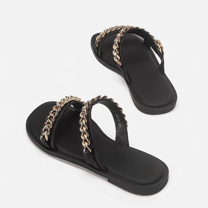 Large size cool slippers women s new chain flat sandals women s square head 34 чорний
Large size cool slippers women s new chain flat sandals women s square head 34 чорний