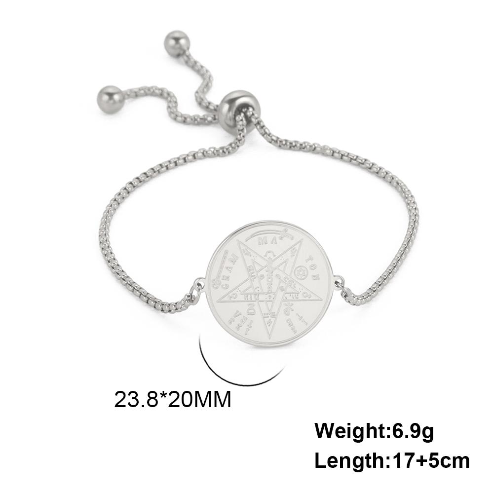 Teamer Tetragramaton Charm Bracelet Men Women Stainless Steel Adjustable Box Chain Vintage Pentagram of Solomon Jewelry Gift 22cm
Teamer Tetragramaton Charm Bracelet Men Women Stainless Steel Adjustable Box Chain Vintage Pentagram of Solomon Jewelry Gift 22cm