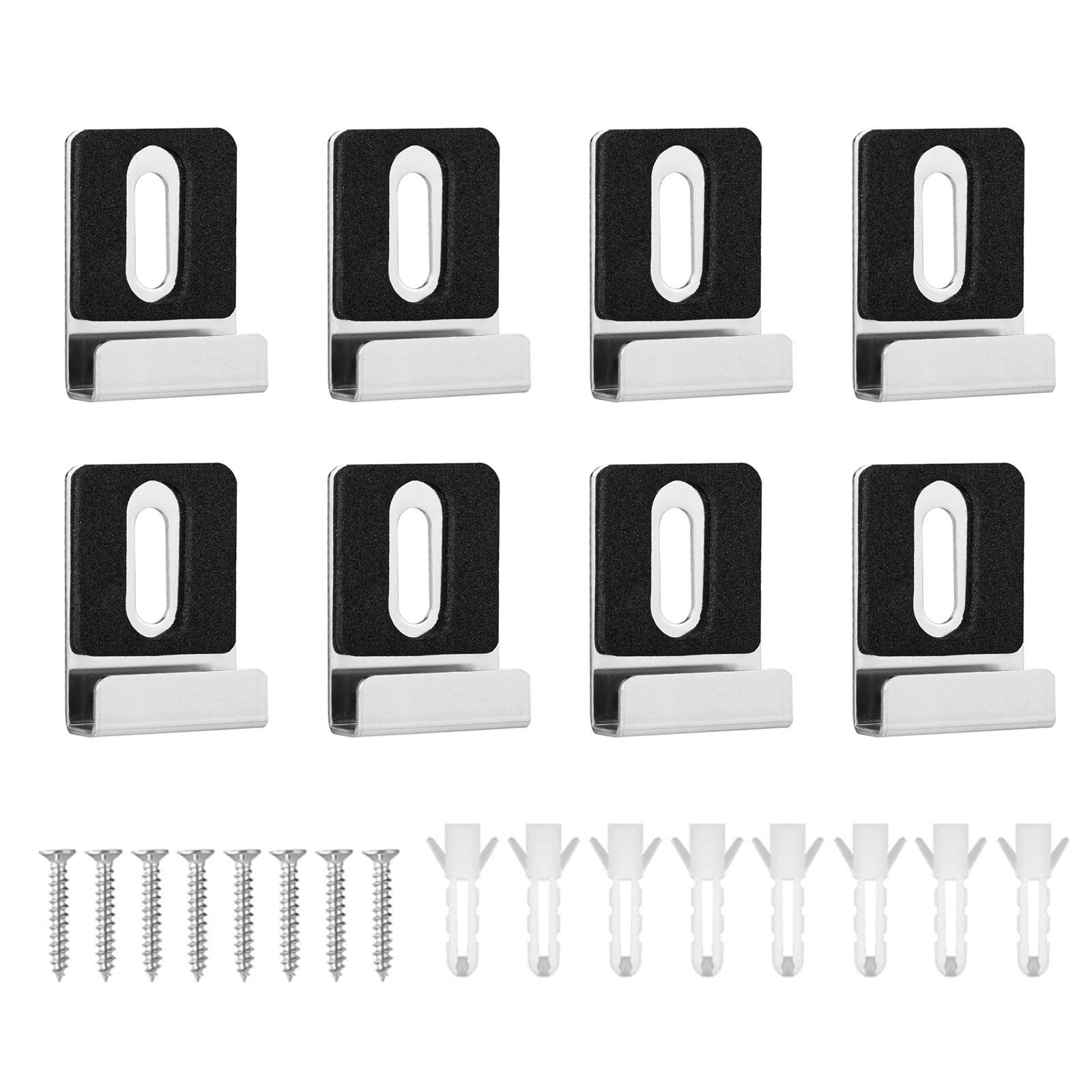 8 шт. Набор зажимов для крепления зеркал из нержавеющей стали, безрамные подвесы для зеркал с анкерами и винтами для ванной комнаты и спальни