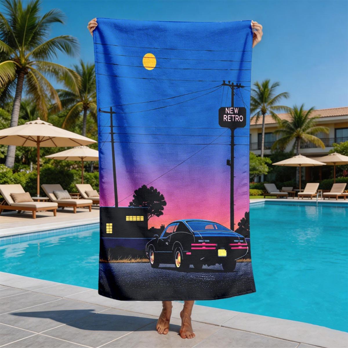 Retro neon style car theme polyester microfiber beach towel is highly absorbent, suitable for swimming and beach outings W40*H60(CM)
Retro neon style car theme polyester microfiber beach towel is highly absorbent, suitable for swimming and beach outings W40*H60(CM)