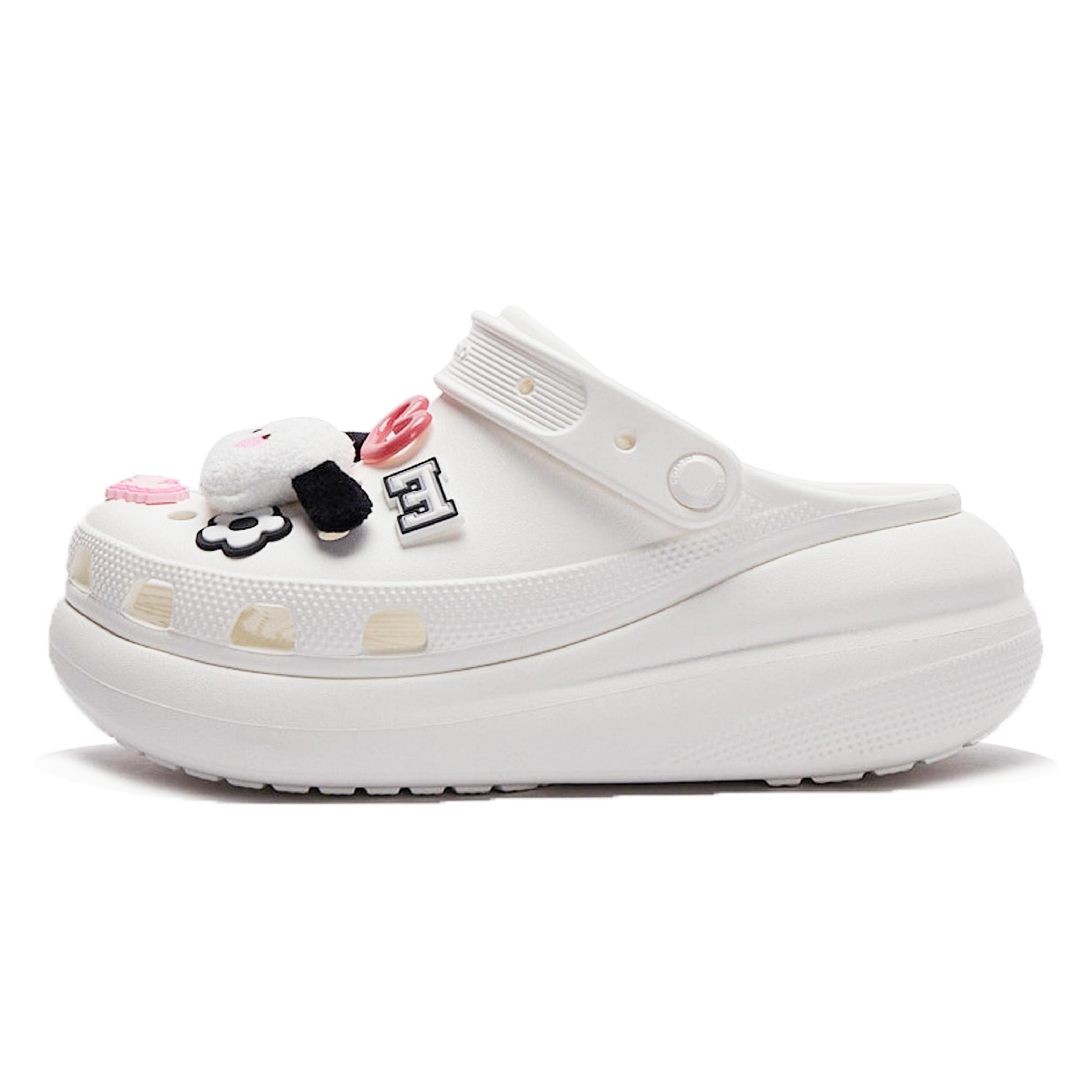 Crocs Crush Clog EVA Пузырь Медуза Сердечко Носовой платок Милые Американский кэжуал Личность Дырчатая обувь Унисекс Черный Розовый Белый 38-39