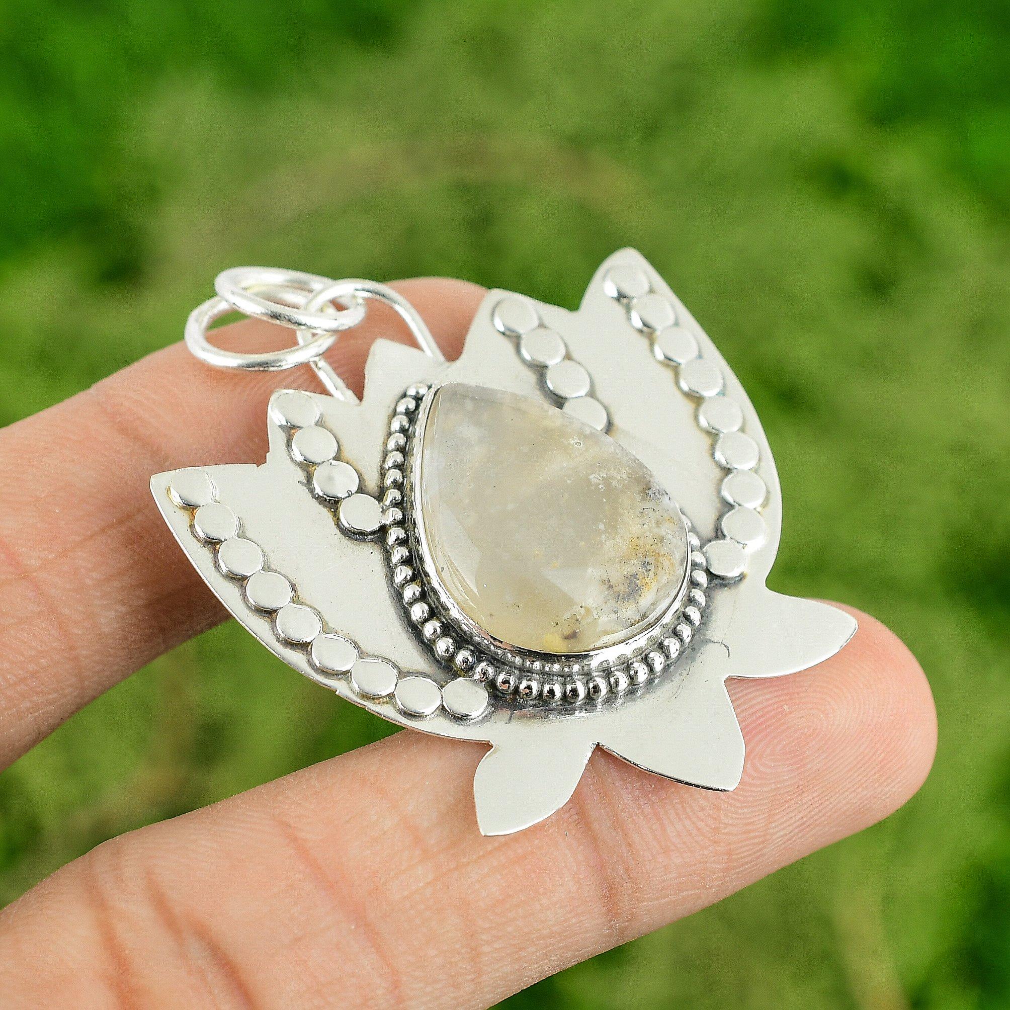 Daughters Day Deal Sterling Silver Natural Plume Agate Mother Boho Lotus Pendant
Daughters Day Deal Sterling Silver Natural Plume Agate Mother Boho Lotus Pendant