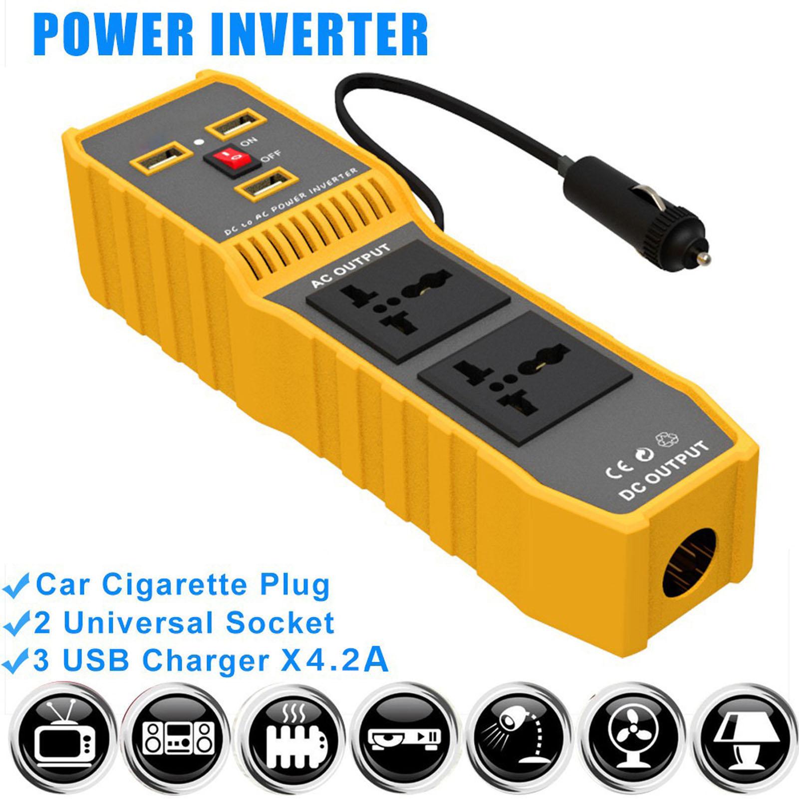 Автомобильный инвертор DC12V в AC220V 200W Автомобильный адаптер-преобразователь с 3 USB 2 Универсальный 1 Сигарета
Автомобильный инвертор DC12V в AC220V 200W Автомобильный адаптер-преобразователь с 3 USB 2 Универсальный 1 Сигарета