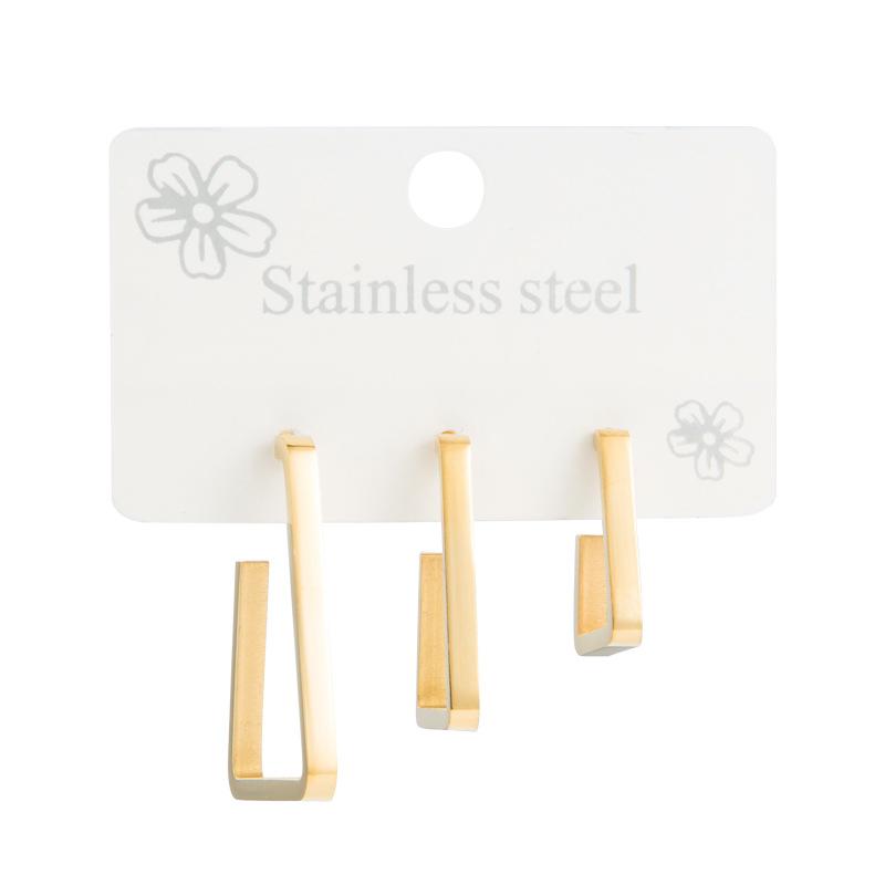 Женские серьги-капли из титановой стали с геометрическим цветом, индивидуальный дизайн, комплект из трех предметов из нержавеющей стали, одноцветные украшения для ушей OneSize золотой
Женские серьги-капли из титановой стали с геометрическим цветом, индивидуальный дизайн, комплект из трех предметов из нержавеющей стали, одноцветные украшения для ушей OneSize золотой