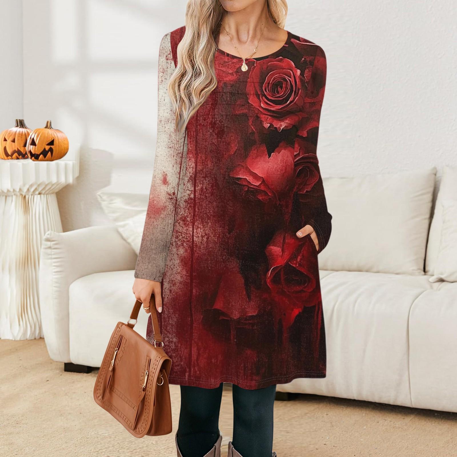 Women s Long Sleeve Dress Fall Casual T Shirt Loose Fit Pleated Front Dresses With Pockets L червоний
Women s Long Sleeve Dress Fall Casual T Shirt Loose Fit Pleated Front Dresses With Pockets L червоний