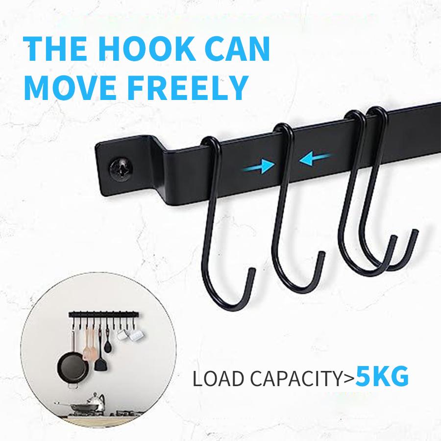 Metal Wall Mount Kitchen Utensil Hanger with 10 Hooks - Storage Organizer for Pots Pans Spoons - Home Decor Essential Accessory M чорний
Metal Wall Mount Kitchen Utensil Hanger with 10 Hooks - Storage Organizer for Pots Pans Spoons - Home Decor Essential Accessory M чорний