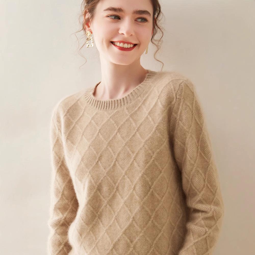 Autumn/Winter Cashmere Women s Diamond Jacquard Slim Fit Round Neck Sweater 2XL for 135-150 lbs
Autumn/Winter Cashmere Women s Diamond Jacquard Slim Fit Round Neck Sweater 2XL for 135-150 lbs