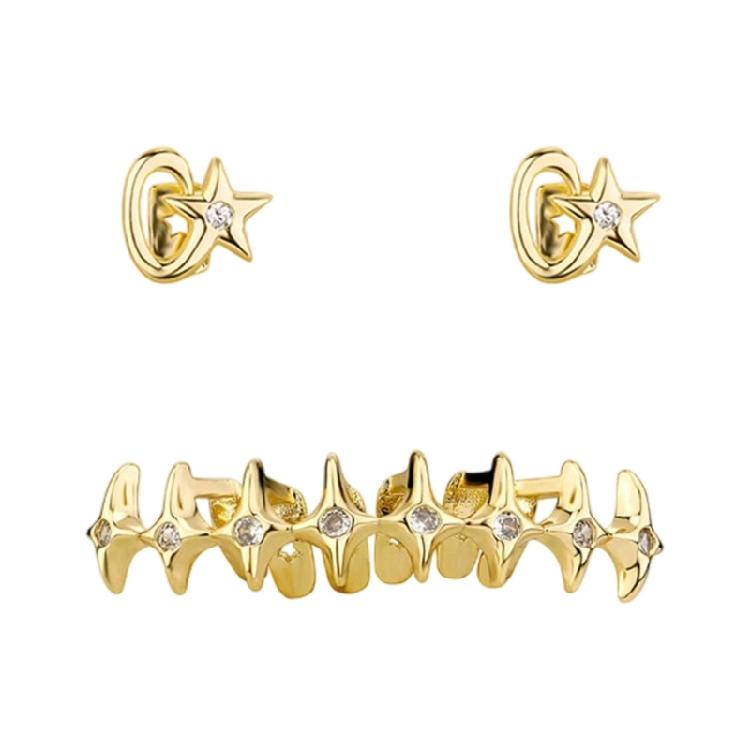 Multifuntional Star Fang Grillzs Unique Copper Mouth Jewelry Glittering Costume Accessory Suitable for Role Playing золотий
Multifuntional Star Fang Grillzs Unique Copper Mouth Jewelry Glittering Costume Accessory Suitable for Role Playing золотий