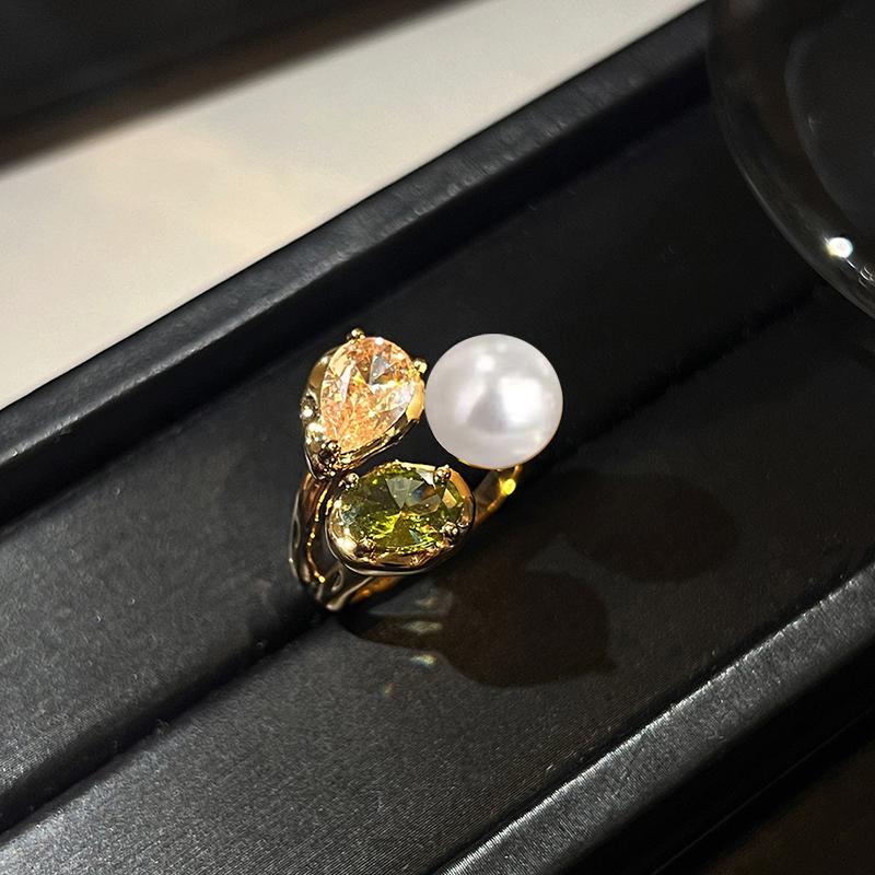 Luxurious Color Blocked Droplet Shaped Zircon Pearl Open Rings The Trendy Index Finger Accessory For Women in 2026 New Jewelry resizable&Gold-color
Luxurious Color Blocked Droplet Shaped Zircon Pearl Open Rings The Trendy Index Finger Accessory For Women in 2026 New Jewelry resizable&Gold-color