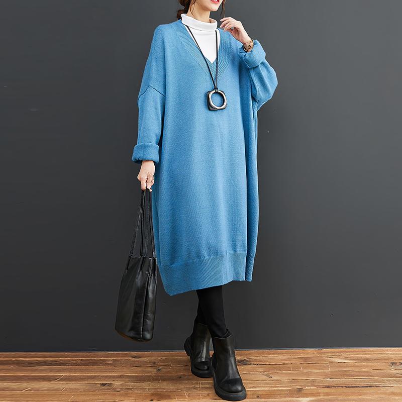Spring Fashion Oversized Knee Length Sweater Knit Dress Long Sleeve V-Neck Mid Length Loose Fit Casual Dress One size синій
Spring Fashion Oversized Knee Length Sweater Knit Dress Long Sleeve V-Neck Mid Length Loose Fit Casual Dress One size синій