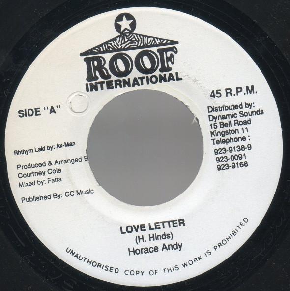 7inch Record HORACE ANDY Love Letter NONE ROOF INTERNATIO Jamaica Reggae Ska Dub Used
7inch Record HORACE ANDY Love Letter NONE ROOF INTERNATIO Jamaica Reggae Ska Dub Used