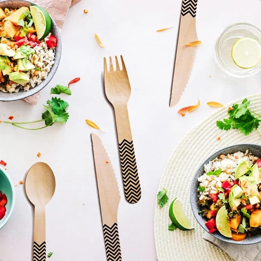 Disposable Wooden Cutlery 150 Set EcoFriendly and Biodegradable Utensils Dinner Flatware Weddings Party 50 Spoons Knives Forks United States
Disposable Wooden Cutlery 150 Set EcoFriendly and Biodegradable Utensils Dinner Flatware Weddings Party 50 Spoons Knives Forks United States